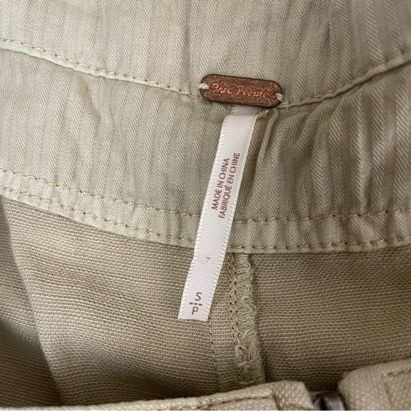 Free People Palm Valley Shortall Boho Zip Front Tie-Back Khaki - Picture 11 of 15